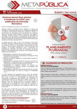 Imagem da notícia BOLETIM SEMANAL Nº 010